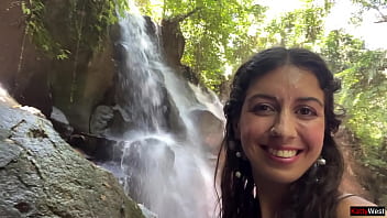 [Katty West, Public, West] Crazy Cumwalk On Public Waterfall